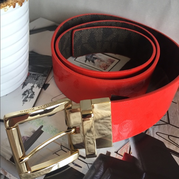 michael kors belt womens red